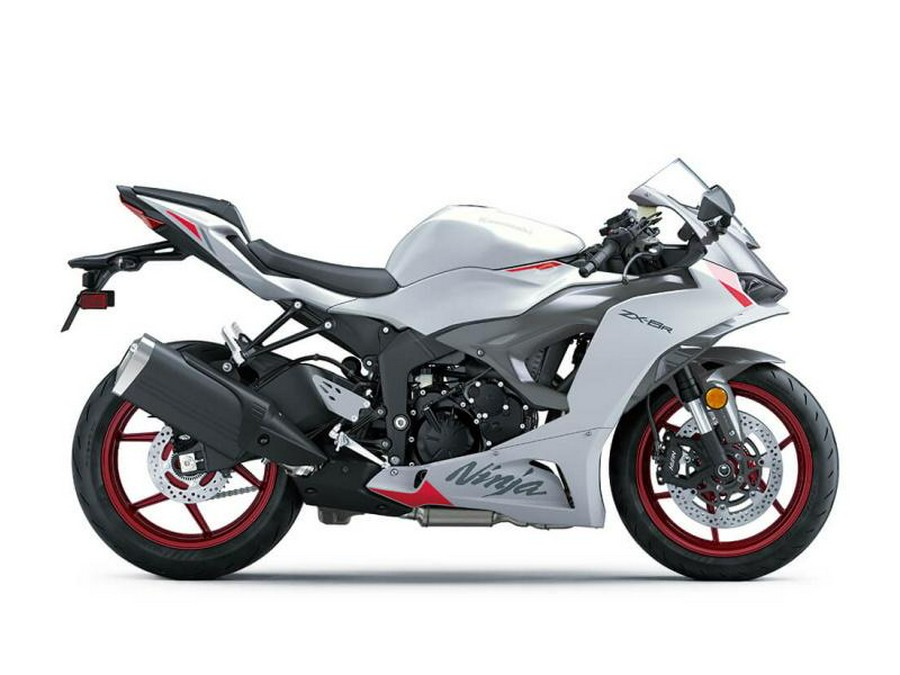 2024 Kawasaki Ninja® ZX™-6R Pearl Robotic White/Metallic Graphite Gray