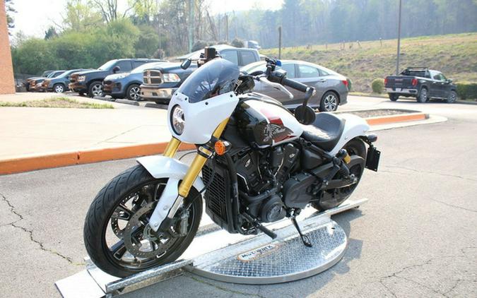 2025 Indian 101 Scout Ghost White Metallic With Graphics