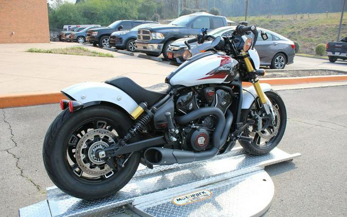 2025 Indian 101 Scout Ghost White Metallic With Graphics