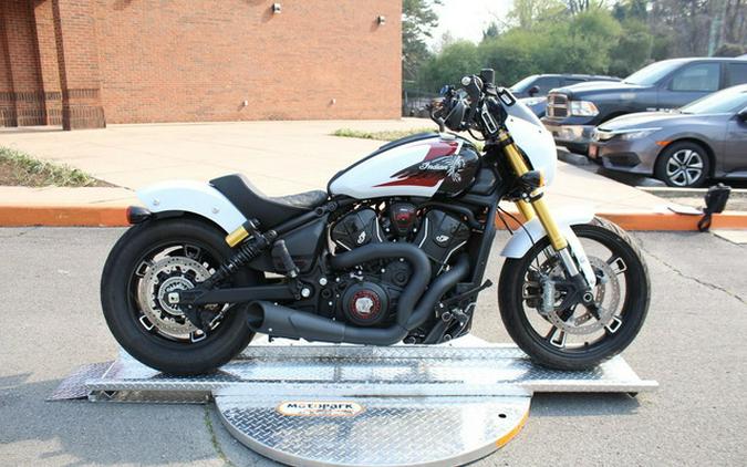 2025 Indian 101 Scout Ghost White Metallic With Graphics