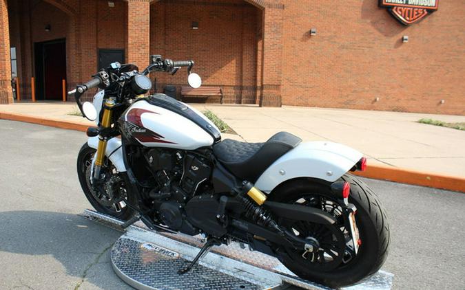 2025 Indian 101 Scout Ghost White Metallic With Graphics