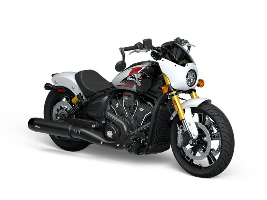 2025 Indian Motorcycle® 101 Scout® Ghost White Metallic with Graphics