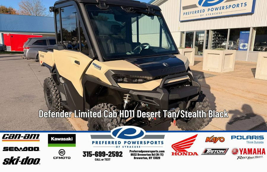 2026 Can-Am Defender Limited Cab HD11 Desert Tan/Stealth Black