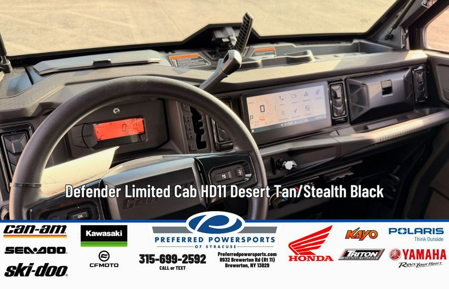 2026 Can-Am Defender Limited Cab HD11 Desert Tan/Stealth Black