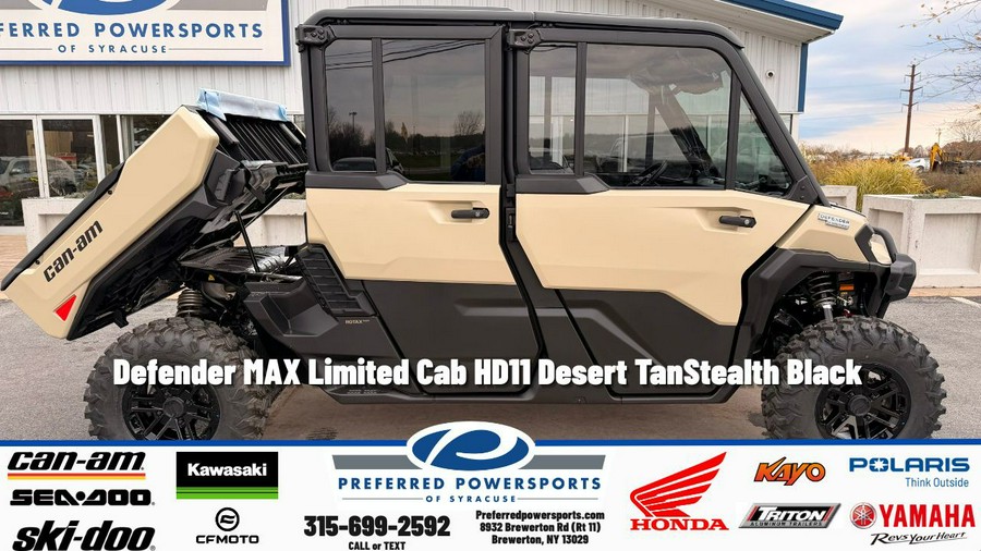 2026 Can-Am Defender MAX Limited Cab HD11 Desert Tan/Stealth Black