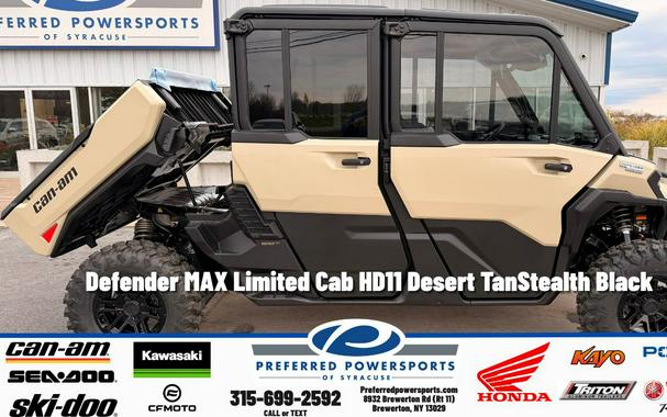 2026 Can-Am Defender MAX Limited Cab HD11 Desert Tan/Stealth Black