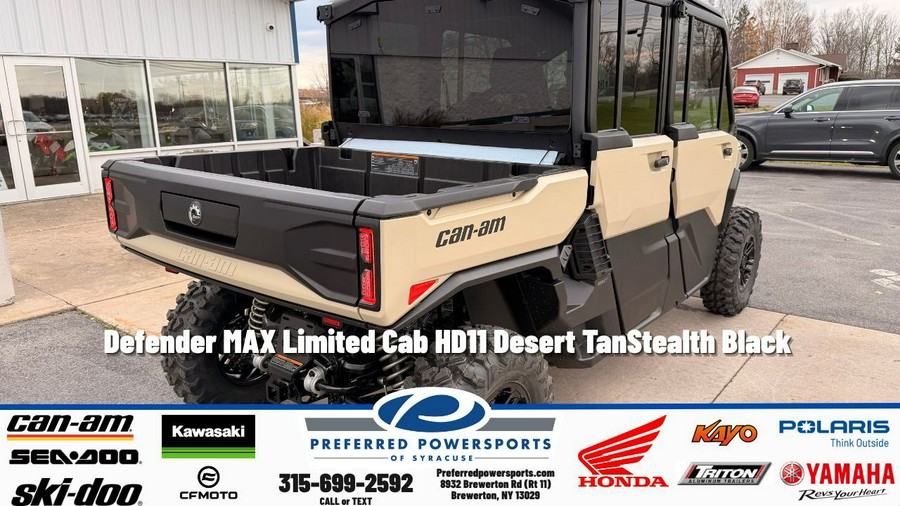 2026 Can-Am Defender MAX Limited Cab HD11 Desert Tan/Stealth Black