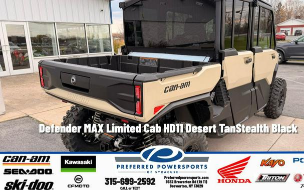 2026 Can-Am Defender MAX Limited Cab HD11 Desert Tan/Stealth Black