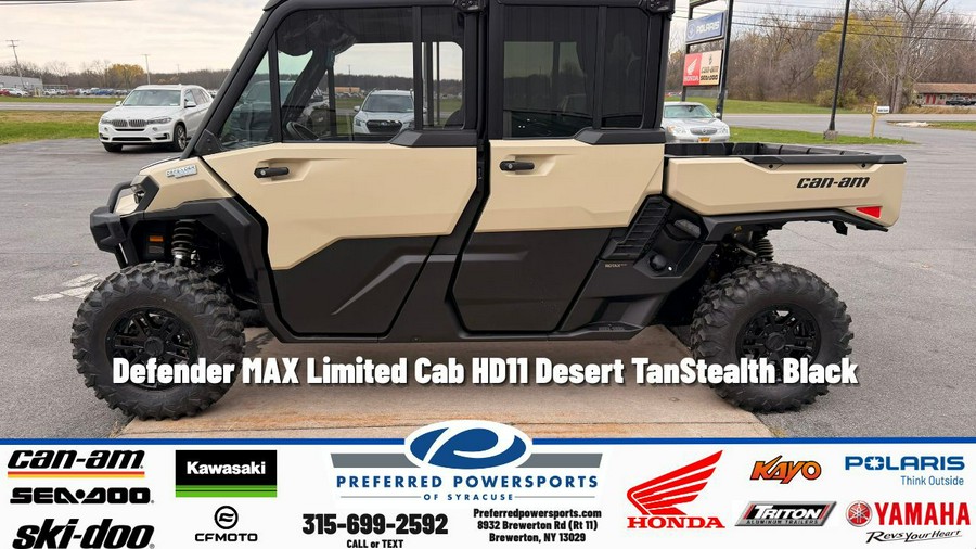 2026 Can-Am Defender MAX Limited Cab HD11 Desert Tan/Stealth Black