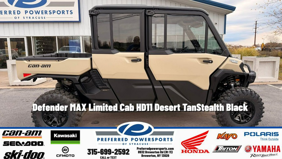 2026 Can-Am Defender MAX Limited Cab HD11 Desert Tan/Stealth Black