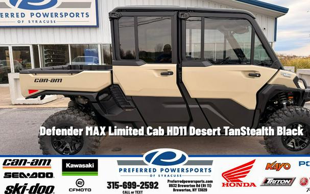 2026 Can-Am Defender MAX Limited Cab HD11 Desert Tan/Stealth Black