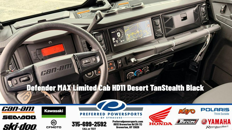 2026 Can-Am Defender MAX Limited Cab HD11 Desert Tan/Stealth Black