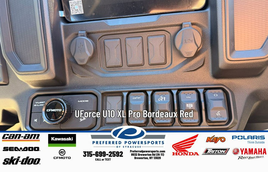 2026 CFMOTO UForce U10 XL Pro Bordeaux Red