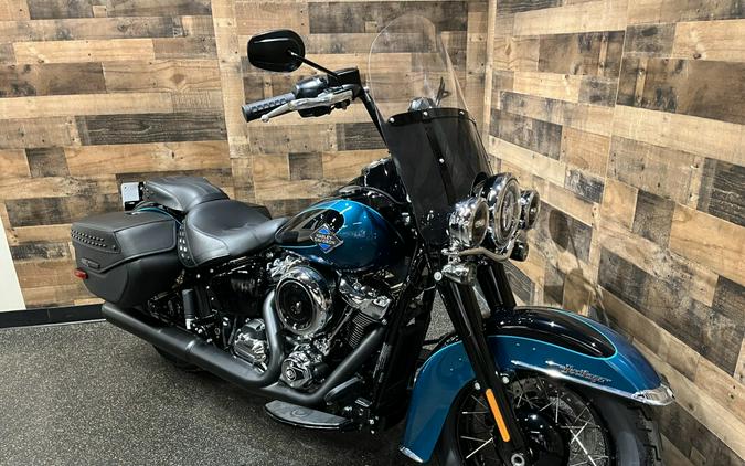 2026 Harley-Davidson® Heritage Classic Teal Thunder / Vivid Black - Black w/Laced Wheels FLHC