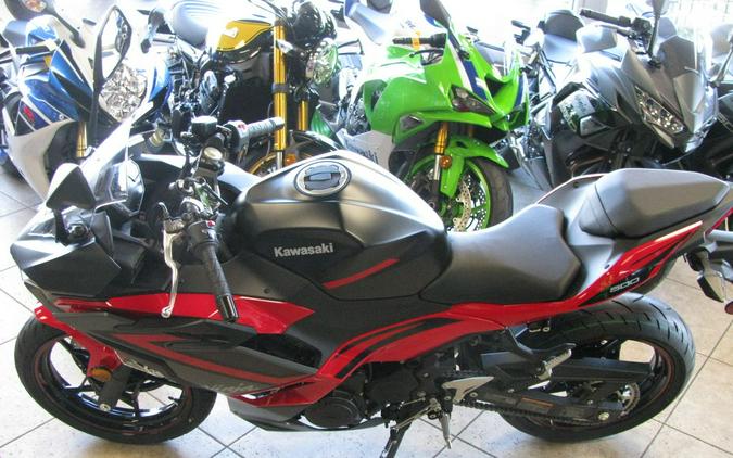 2024 Kawasaki Ninja® 500 ABS Passion Red/Metallic Flat Spark Black