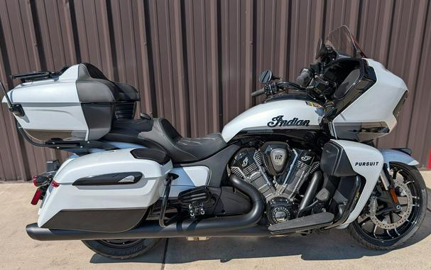 2026 Indian Motorcycle® Pursuit® Dark Horse® 112 w/ PowerBand Audio Ghost White Metallic with Black