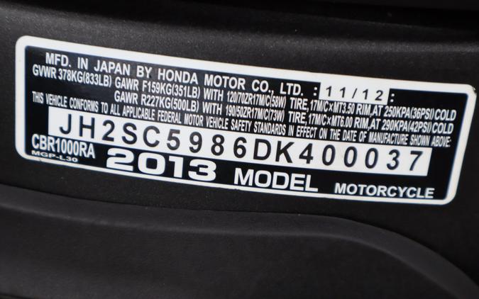 2013 Honda CBR®1000RR ABS