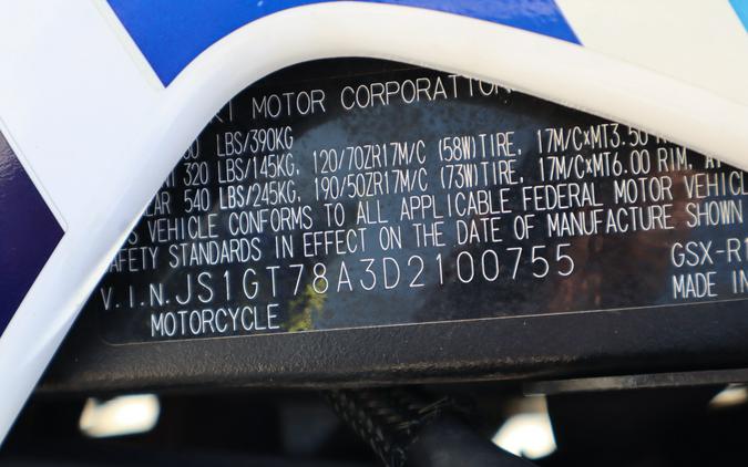 2013 Suzuki Motor of America Inc. GSX-R1000™ 1 Million Commemorative Edition