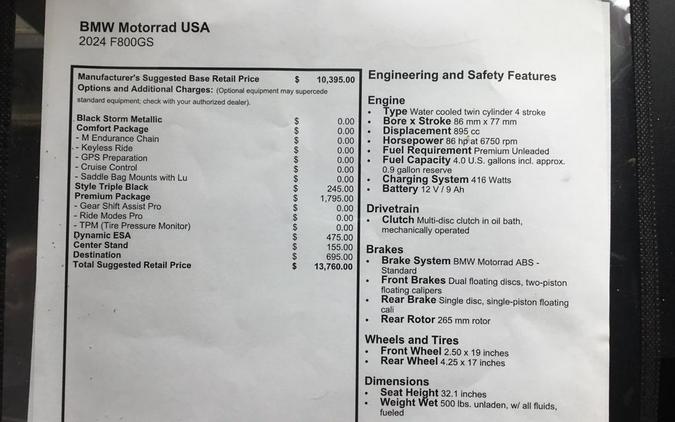 2024 BMW F 800 GS