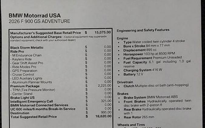 2026 BMW F 900 GS Adventure
