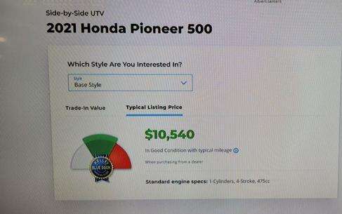 2021 Honda® Pioneer 500