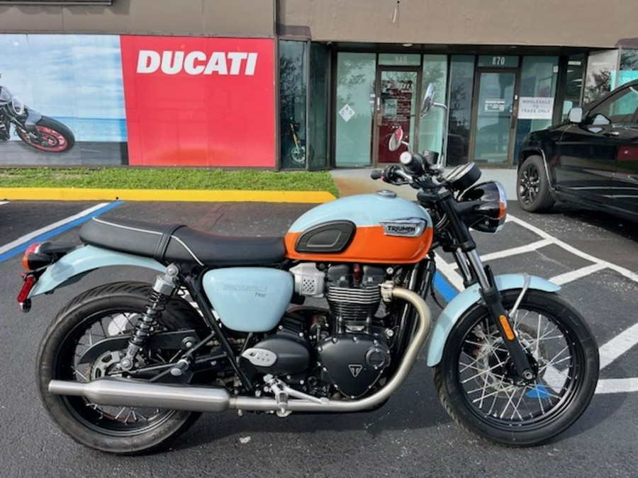 2023 Triumph Bonneville T100 Meriden Blue / Tangerine