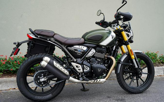 2024 Triumph Scrambler 400 X Matte Khaki Green / Fusion White