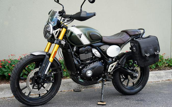 2024 Triumph Scrambler 400 X Matte Khaki Green / Fusion White