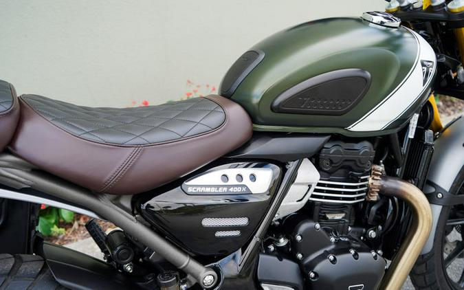 2024 Triumph Scrambler 400 X Matte Khaki Green / Fusion White