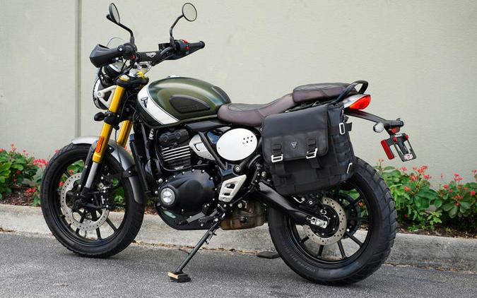 2024 Triumph Scrambler 400 X Matte Khaki Green / Fusion White
