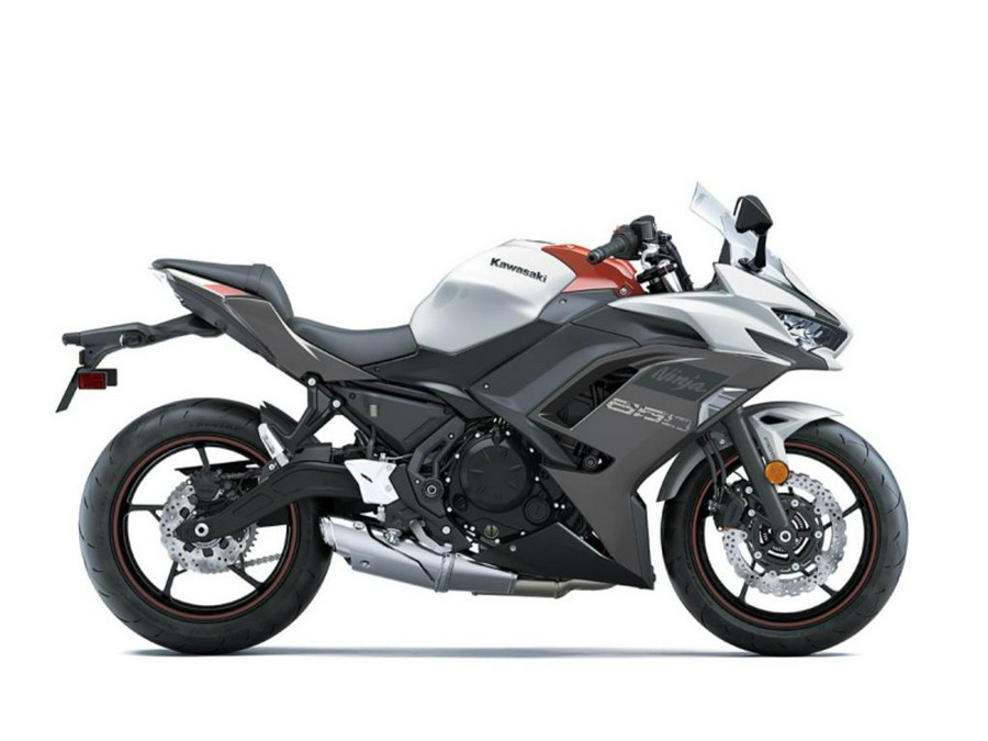 2023 Kawasaki Ninja® 650 Pearl Robotic White/Metallic Matte Graystone