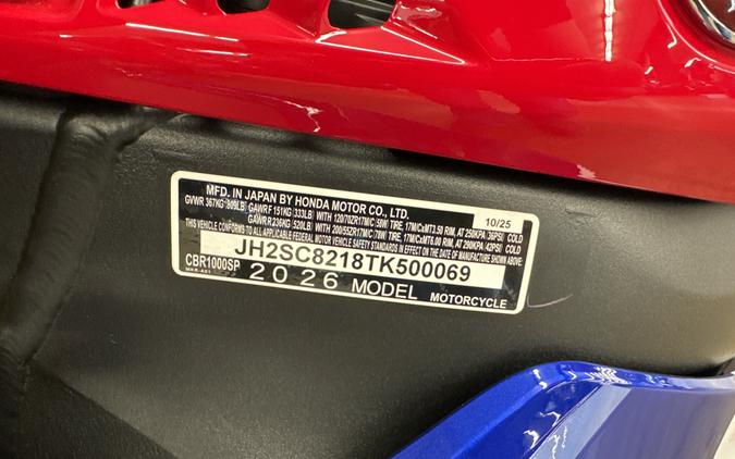 2026 Honda CBR1000RR-R Fireblade SP