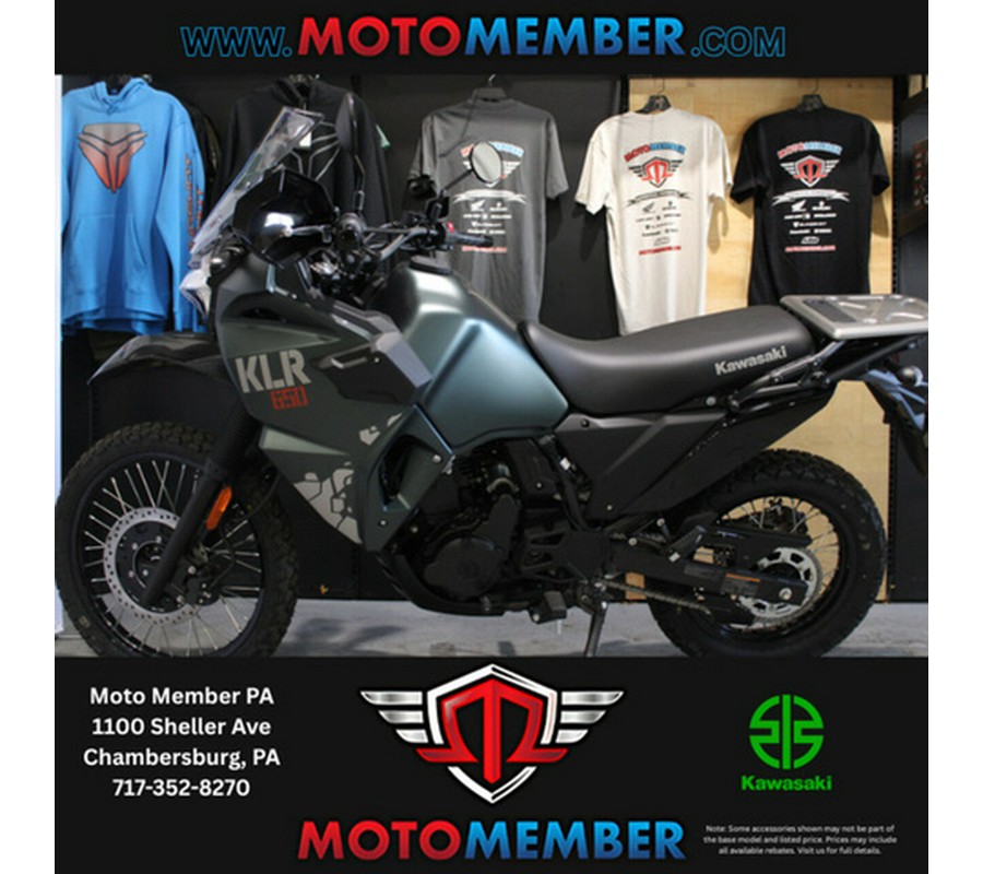 2025 Kawasaki KLR 650 Metallic Matte Old School Green