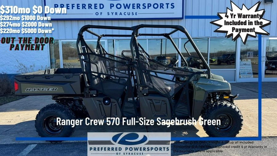 2023 Polaris Industries Ranger Crew 570 Full-Size Sagebrush Green