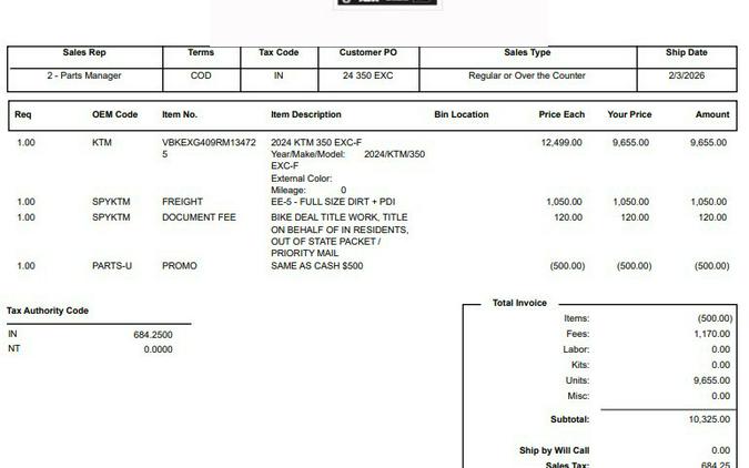 2024 KTM 350 EXC-F, STREET LEGAL DUAL SPORT!