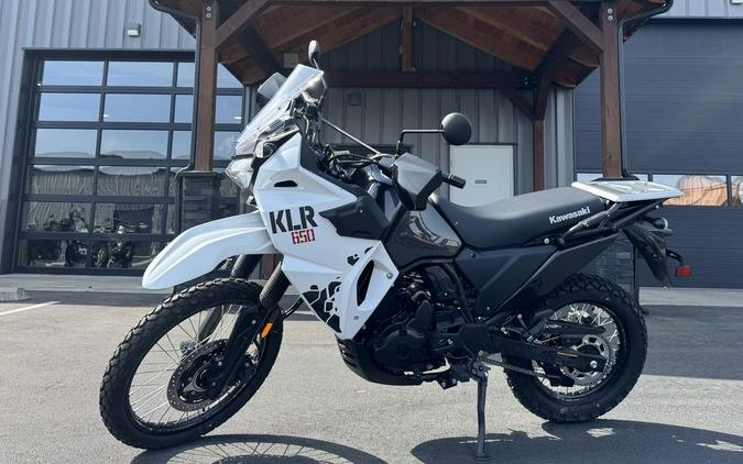 2025 Kawasaki KLR®650 S Pearl Crystal White/Metallic Carbon Gray ABS