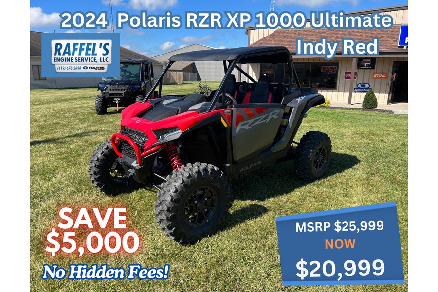 2024 Polaris Industries RZR XP 1000 Ultimate Indy Red