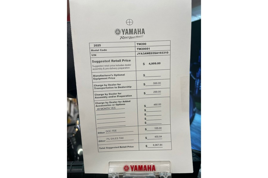 2025 Yamaha TW200 TW200S1