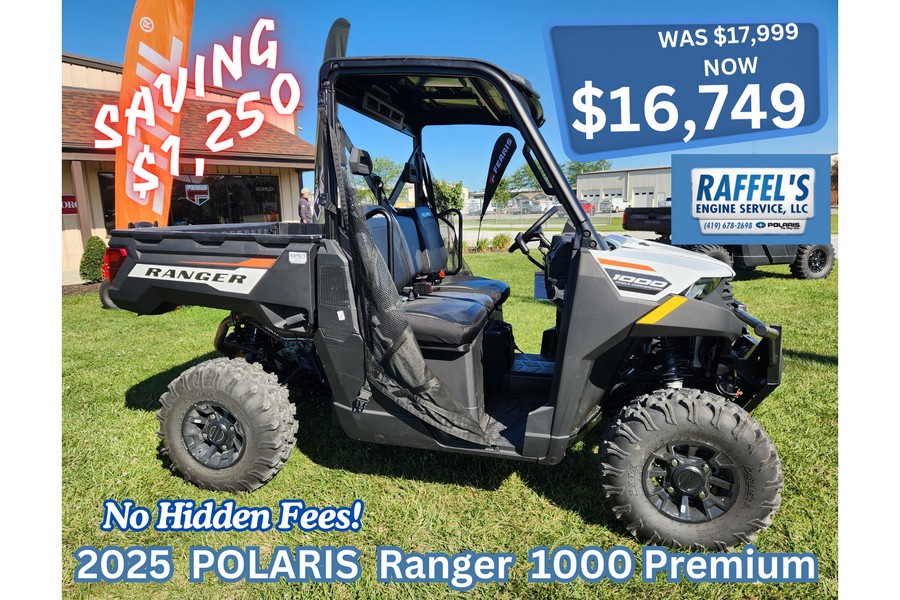 2025 Polaris Industries Ranger 1000 Premium White Lightning