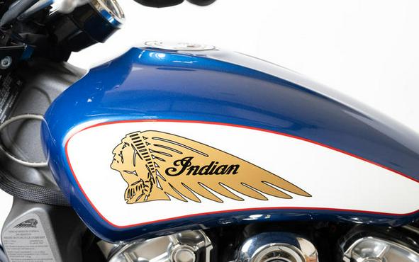 2018 Indian Motorcycle® Scout® ABS Brilliant Blue over White with Red Pinstripe