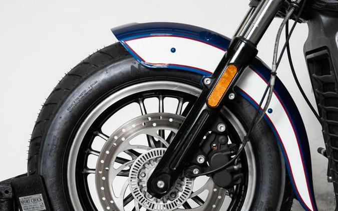 2018 Indian Motorcycle® Scout® ABS Brilliant Blue over White with Red Pinstripe