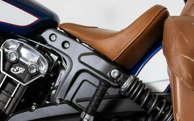 2018 Indian Motorcycle® Scout® ABS Brilliant Blue over White with Red Pinstripe