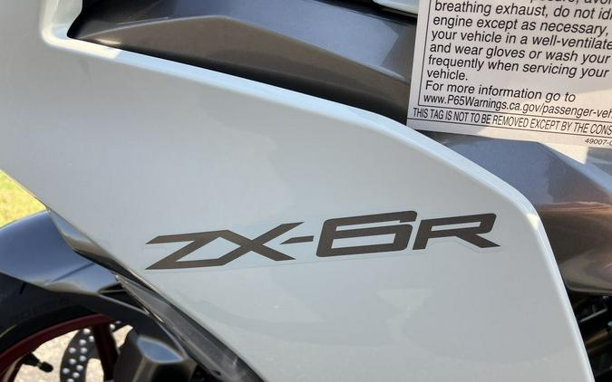 2024 Kawasaki Ninja® ZX™-6R Pearl Robotic White/Metallic Graphite Gray