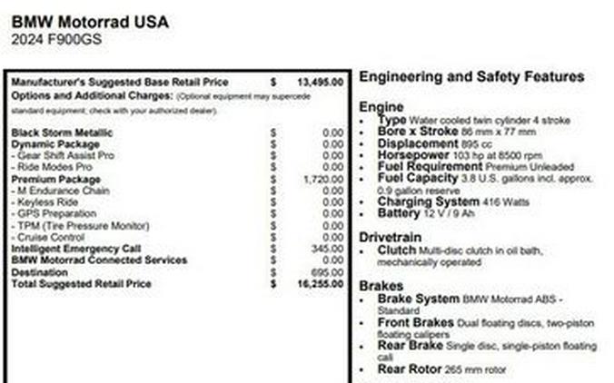 2024 BMW F 900 GS