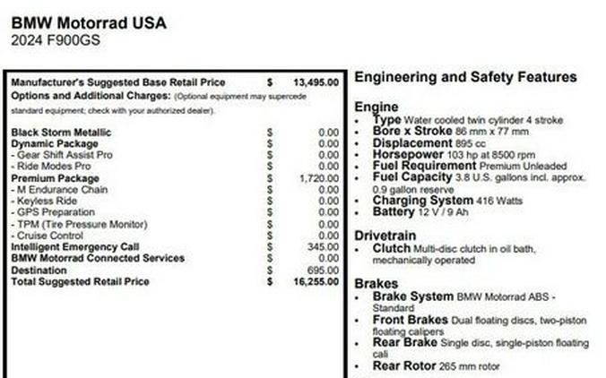 2024 BMW F 900 GS