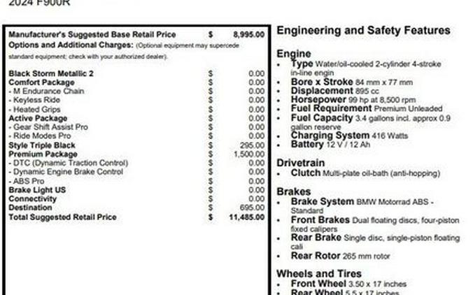 2024 BMW F 900 R