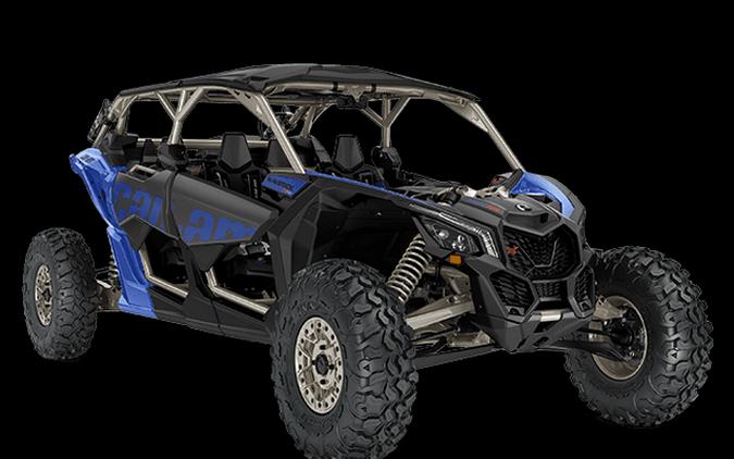 New 2024 CAN-AM MAVERICK X3 MAX X RS WITH SMARTSHOX TURBO RR DAZZLING BLUE AND CARBON BLACK