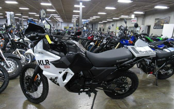 2025 Kawasaki KLR®650 Pearl Crystal White/Metallic Carbon Gray