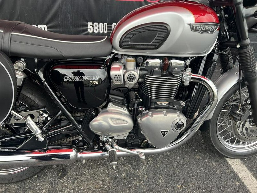 2018 Triumph Bonneville T120 Cranberry Red and Aluminium Silver