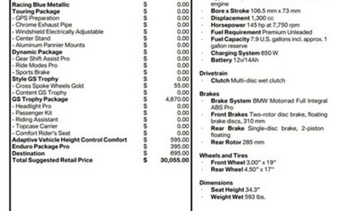 2026 BMW R 1300 GS Adventure GS Trophy